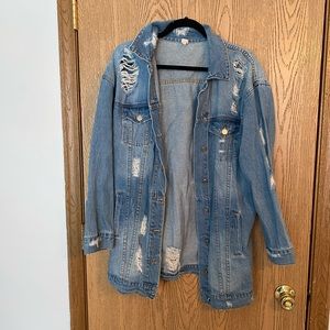 Roolee oversized distressed jean jacket